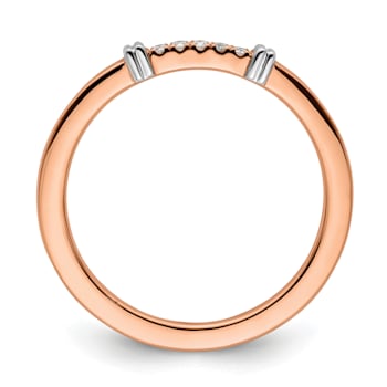 14K Rose and White Gold Two Tone Stackable Expressions Diamond Ring 0.04ctw