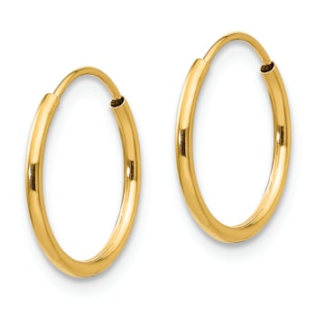 14K Yellow Gold Endless Hoop Earrings
