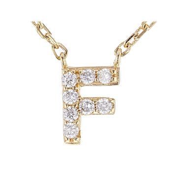 CZ Initial F Station Necklace In 18K Gold Over Sterling Silver 0.12ctw