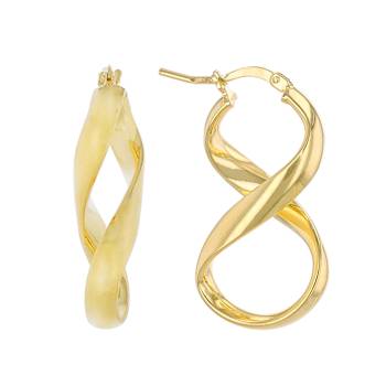 Infinity Hoop Earrings In 18K Gold Over Bronze