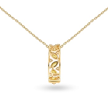 Natural Yellow Citrine 14K Yellow Gold Over Sterling Silver Pear Shape
Pendant with Chain