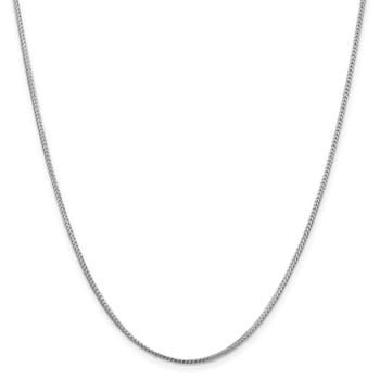 14K White Gold 1mm Franco Chain Necklace