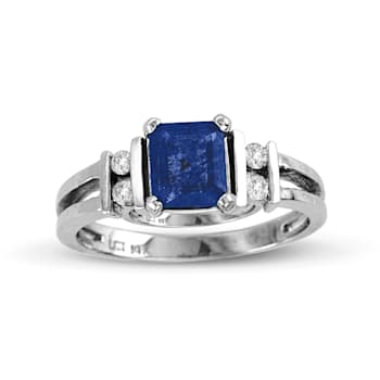 0.85ctw Sapphire and Diamond Ring in 14k White Gold