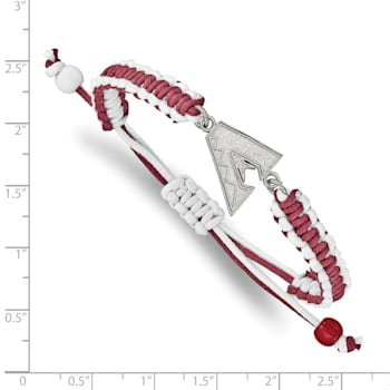 Stainless Steel MLB LogoArt Arizona Diamondbacks Adjustable Cord Bracelet