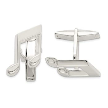 Sterling Silver Music Note Cuff Links