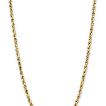 14k Yellow Gold 4.9mm Diamond-Cut Rope 16 Inch Chain