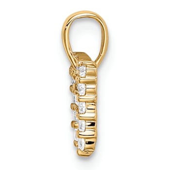 14K Yellow Gold Lab Grown Diamond Letter M Initial Pendant