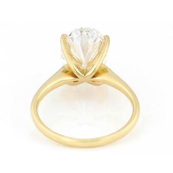 Lab-Grown Diamond Oval Solitaire Ring In 14K Gold 4.00ct