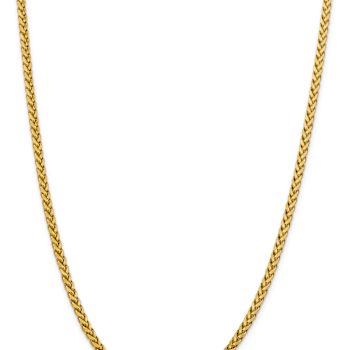 14k Yellow Gold 3.7mm Diamond-Cut Wheat Link 22 Inch Chain
