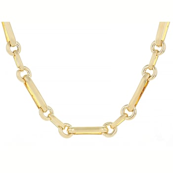 Scroll Necklace In 18K Gold Over Bronze 22 Inch