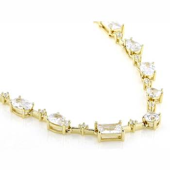 CZ Tennis Necklace In 18K Gold Over Sterling Silver