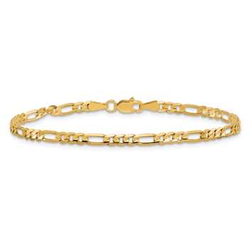 10k Yellow Gold Children's 3mm Flat Figaro Link Bracelet