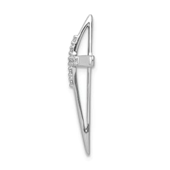 Rhodium Over 14k White Gold Diamond Cross Chain Slide