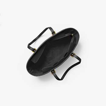 Michael Kors Jet Set Small Black Travel Saffiano Leather Top-Zip Tote Bag