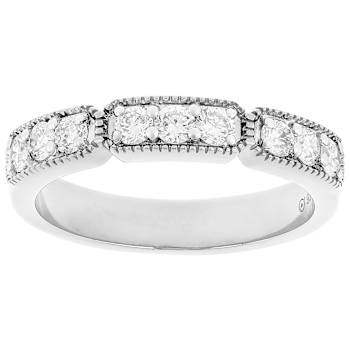 Polished Lab-Grown Diamond Band Ring In Sterling Silver