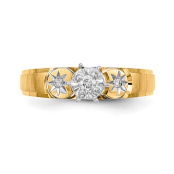 14K Yellow Gold AA Quality Engagement Ring 0.07ctw