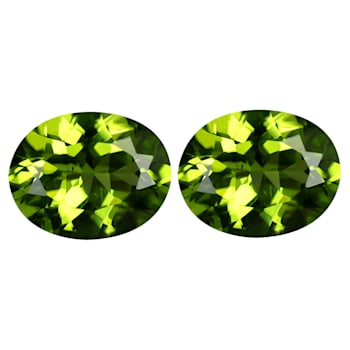 Peridot 9.83x7.78mm Oval Matched Pair 5.06ctw