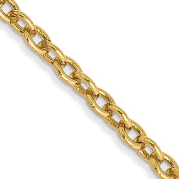 14K Yellow Gold 1.8mm Forzantine Cable Chain Necklace