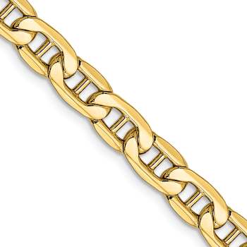 14k Yellow Gold 5.5mm Semi-Solid Mariner Chain 22 inch