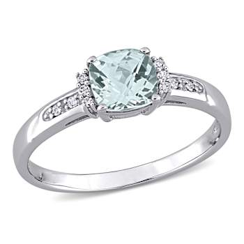 Aquamarine 10K White Gold Ring 1.35ctw
