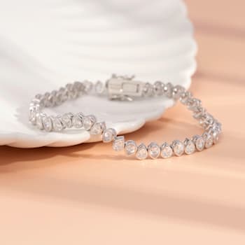 White Cubic Zirconia Platinum Over Sterling Silver Bracelet 8.05ctw