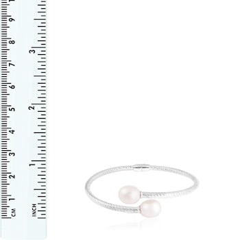 8.5-9mm White Cultured Freshwater Pearl Silver  Bracelet