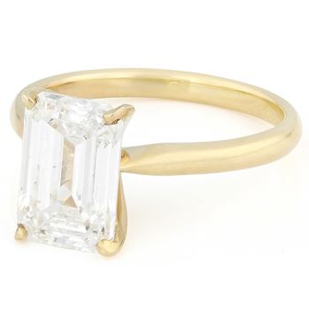 Lab-Grown Diamond Emerald-Cut Solitaire Ring In 14K Gold 3.00ct