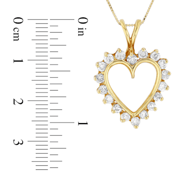 1.00ctw Diamond Heart Pendant 14k Yellow Gold