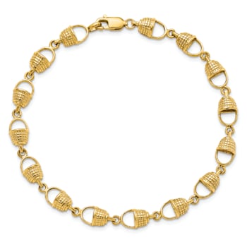 14k Yellow Gold Textured Nantucket Basket Bracelet