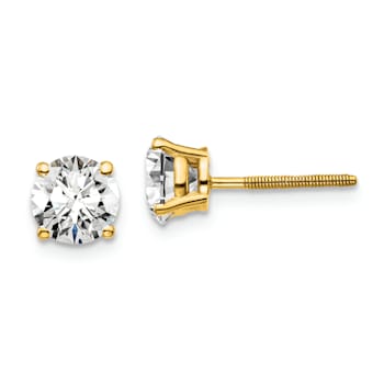 14K Yellow Gold Certified Lab Grown Diamond 1 1/2ct. VS/SI GH+, Screw
Back Earrings