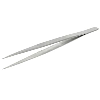 Fine Tip Stainless Steel Gemstone Tweezers 6.5 inches Long