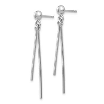 Rhodium Over 14k White Gold Polished Dangle Earrings