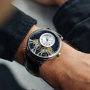 Thomas Earnshaw Scientists Faraday Double Barrel Black Stainless Steel
Band Automatic Watch