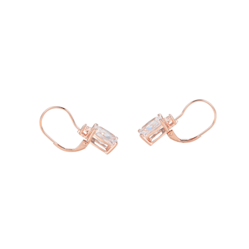 White Cubic Zirconia 18K Rose Gold Over Sterling Silver Leverback
Earrings 10.21ctw
