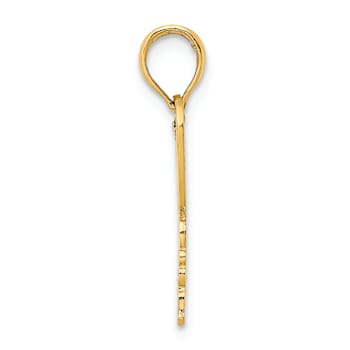 10K Yellow Gold Textured Cut-Out Butterfly Charm