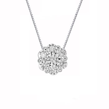 0.35ctw Diamond Cluster Pendant in 14k White Gold