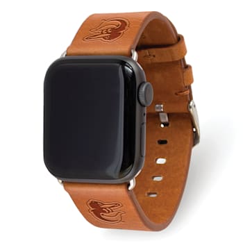 Gametime MLB Baltimore Orioles Tan Leather Apple Watch Band (38/40mm
S/M). Watch not included.