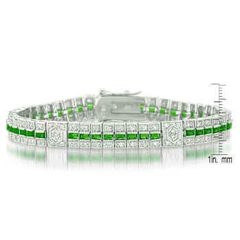 Sapphire Color CZ Tennis Bracelet In Sterling Silver