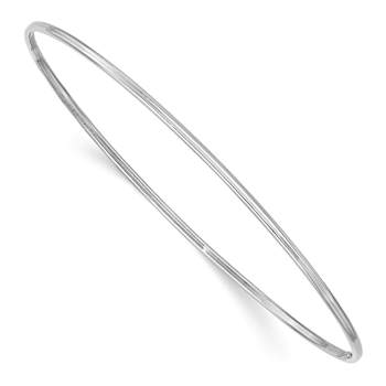 Rhodium Over 10k White Gold 1.5mm Polished Slip-on Bangle Bracelet