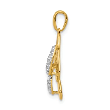 14K Two-tone Gold Diamond Flip-Flops Charm