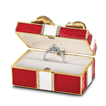 DESIRE Red Gift Box with Ring Pad Trinket Box