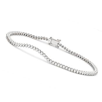 CZ Bezel-Set Tennis Bracelet In Sterling Silver