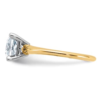 14K Yellow Gold With White Gold Accents 1 3/4ctw D E F Pure Light
Princess Moissanite Solitaire Ring