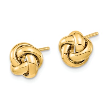 14k Yellow Gold Polished Love Knot Stud Earrings
