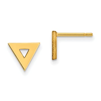14k Yellow Gold 8mm Open Triangle Stud Earrings