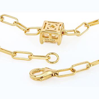 Diamond Simulant Asscher Bracelet In 18K Gold Over Sterling Silver