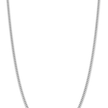 Rhodium Over 14k White Gold 3.5mm Solid Miami Cuban 18 Inch Chain