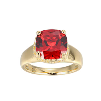 Red And White Cubic Zirconia 18k Yellow Gold Over Silver January
Birthstone Ring 7.23ctw