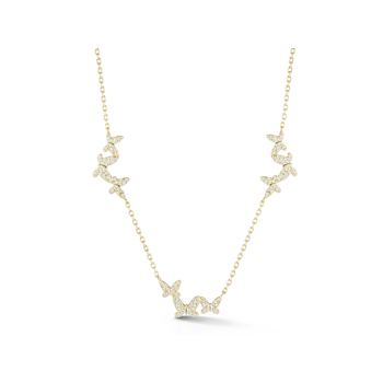 Sterling Statements 14K Yellow Gold Over Sterling Silver Pave Butterfly
Cluster Station Necklace