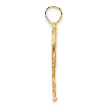 14k Yellow Gold Textured Cheerleader Charm